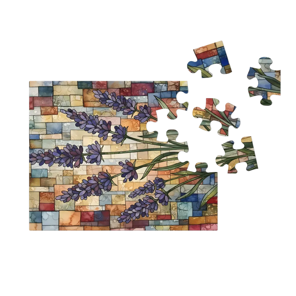 Mosaic Lavender 
 Jigsaw Puzzle in Tin Box