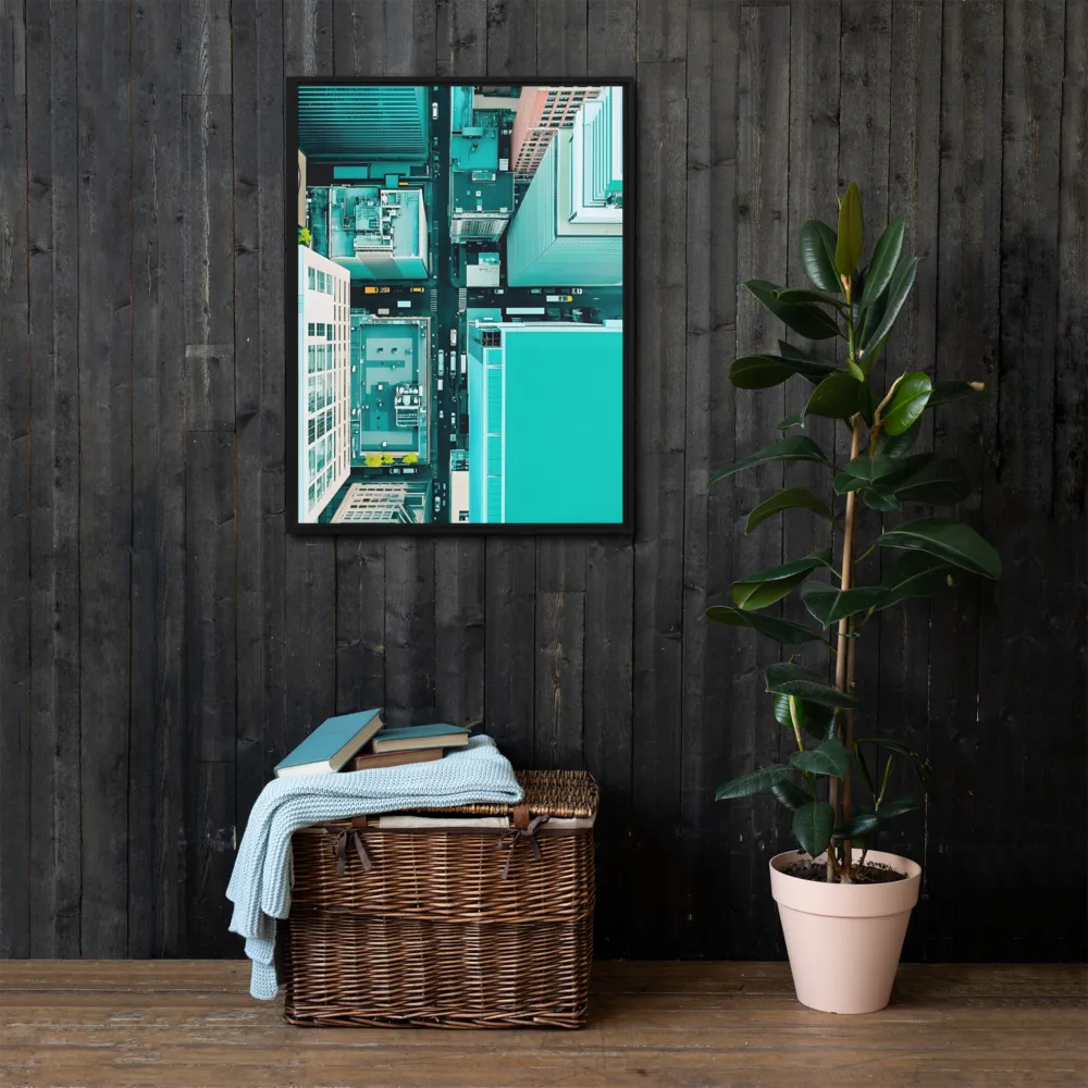 Urban Geometry: Aerial Perspective | Canvas with Black Frame | 24″×32″