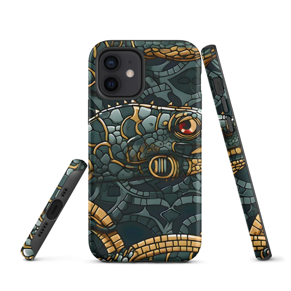 Reptilian Elegance: A Digital Art Nouveau Tapestry