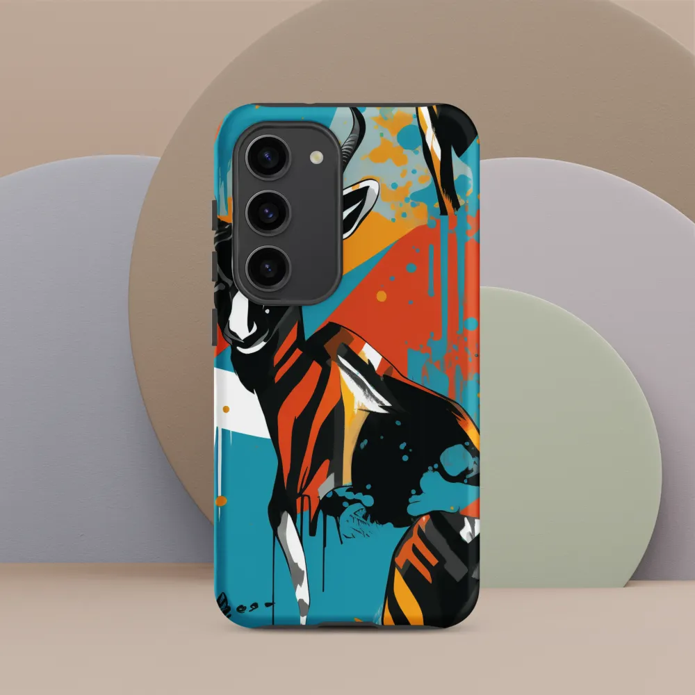 Dynamic Antelope in Vivid Abstract