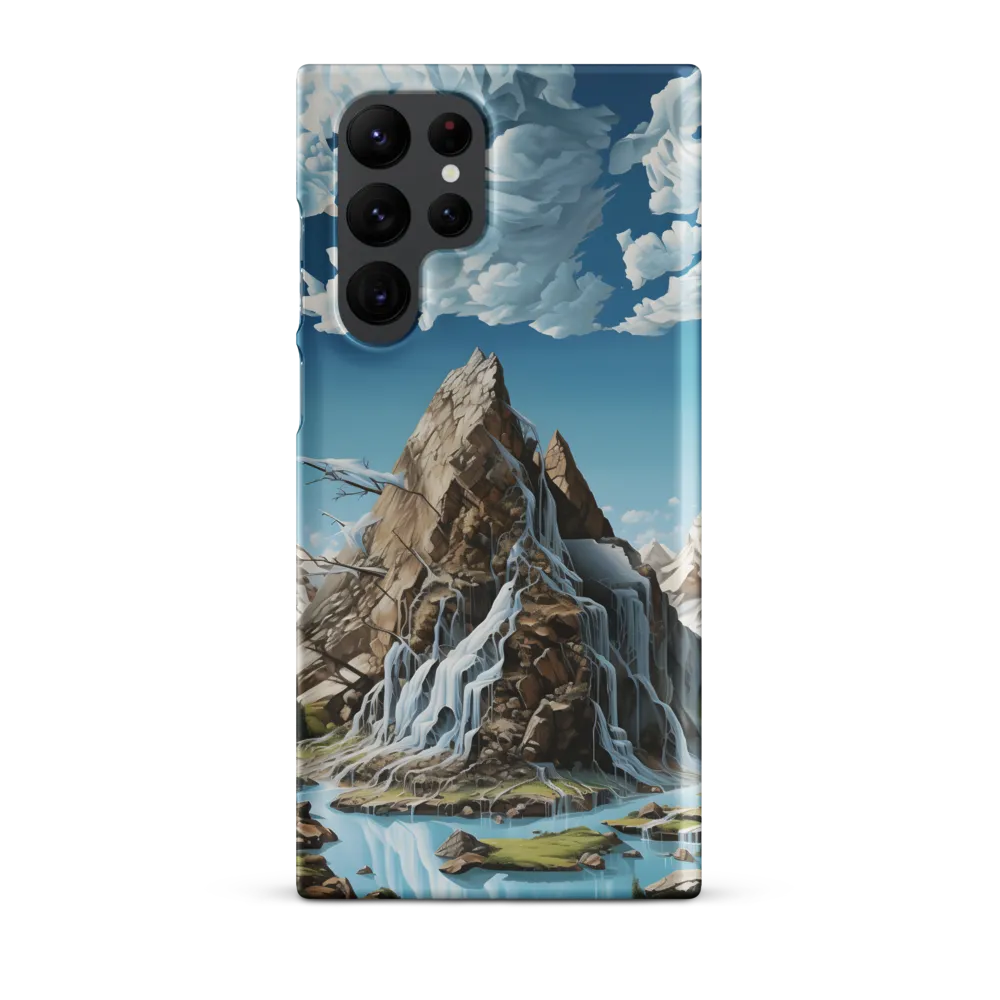 Majestic Cascade: A Mountain Masterpiece | Phone Case |  S22 Ultra | Snap Case | Matte