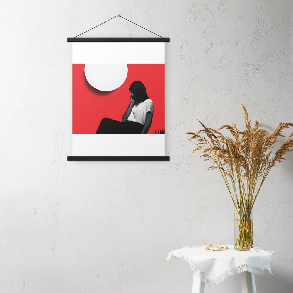 Contemplation in Red | Poster With Black Wood Hanger | 18″×24″