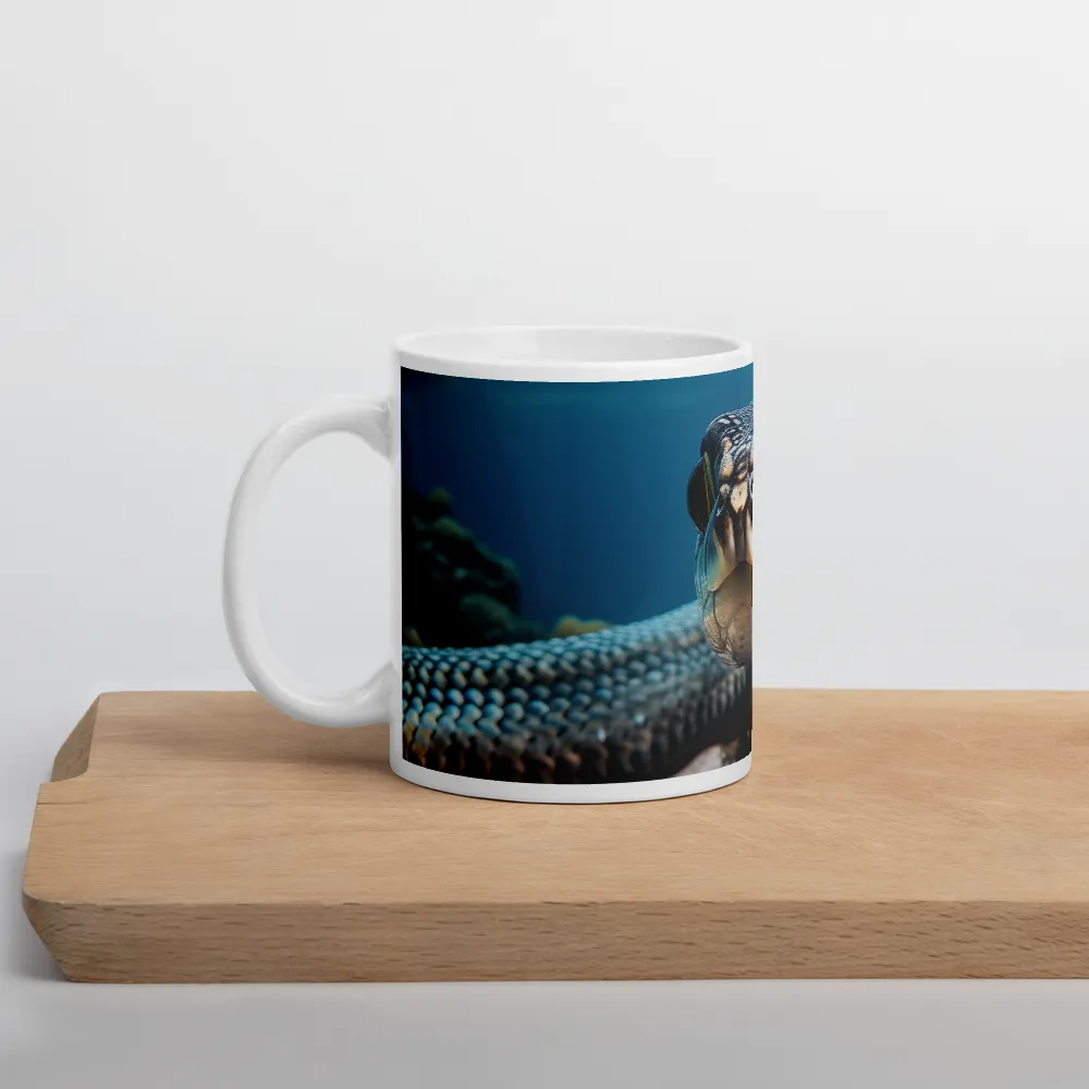 Underwater Majesty: The Serpent's Gaze | Mug with White inside | 11 oz