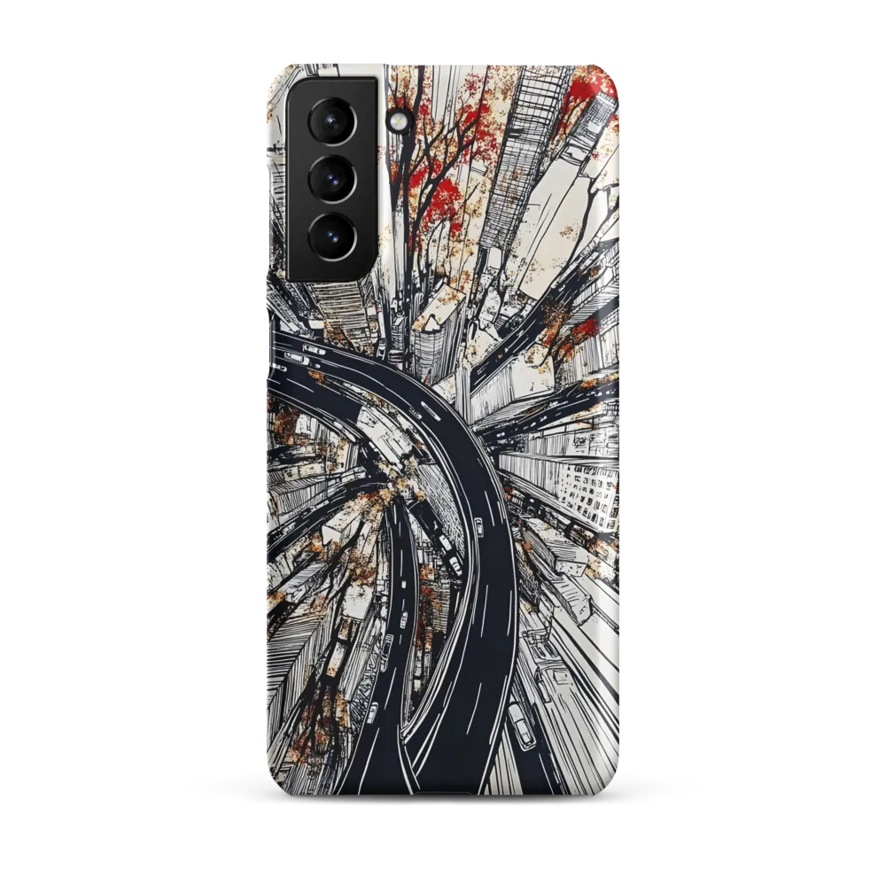 Urban Symphony: Aerial View of Life | Phone Case |  S21 Plus | Snap Case | Matte