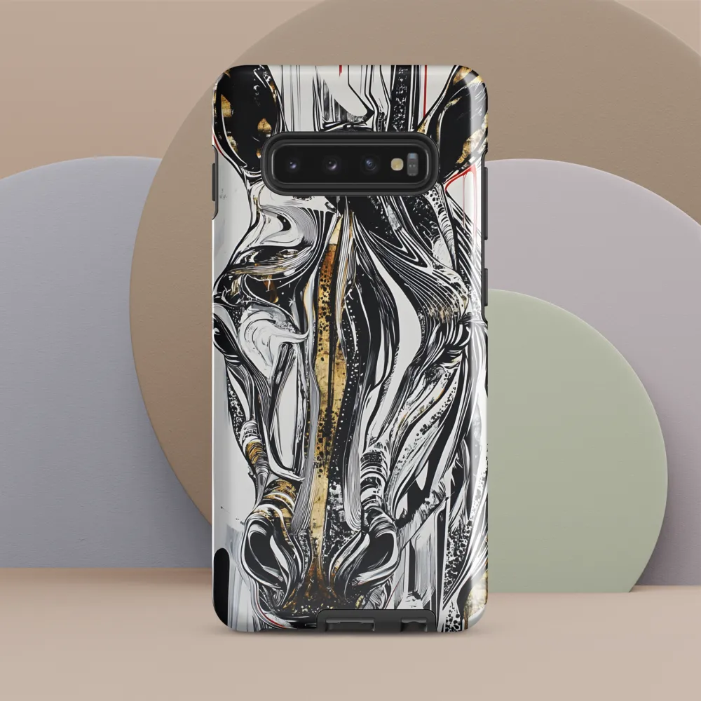 Ethereal Majesty: The Abstract Zebra | Phone Case |  S10 Plus | Tough Case | Glossy