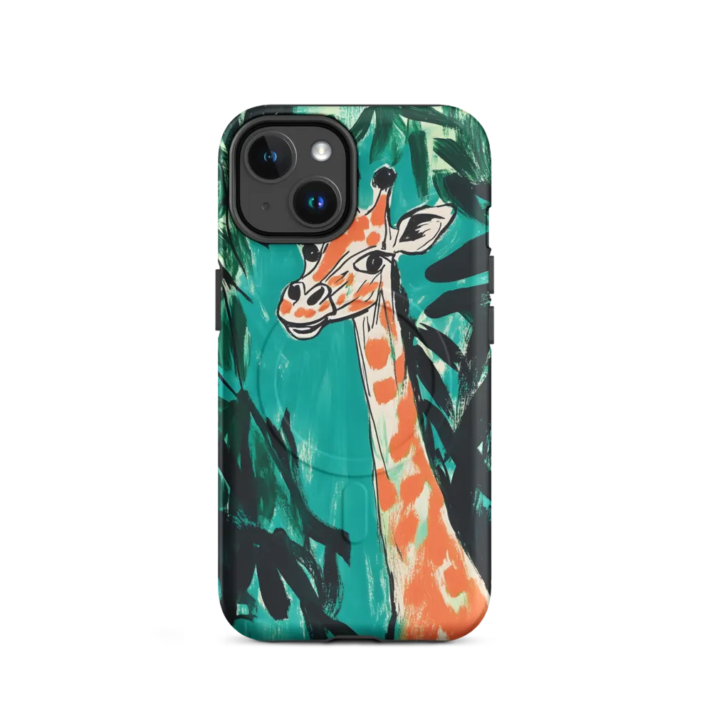 Curious Giraffe in Lush Greenery | Phone Case |  14 | MagSafe® Tough Case | Matte