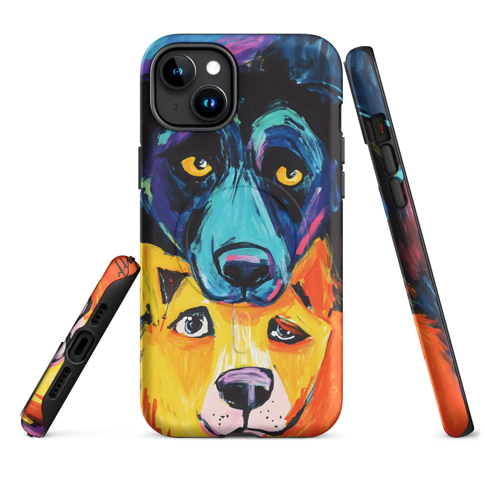Vibrant Companions: An Expression of Canine Spirit | Phone Case |  15 Plus | MagSafe® Tough Case | Matte