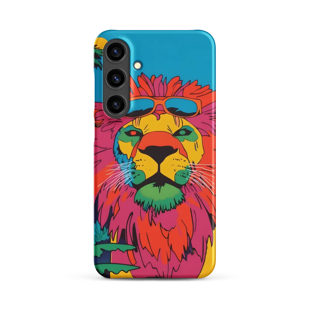 Lion with Sunglasses: A Vibrant Tropical Portrait