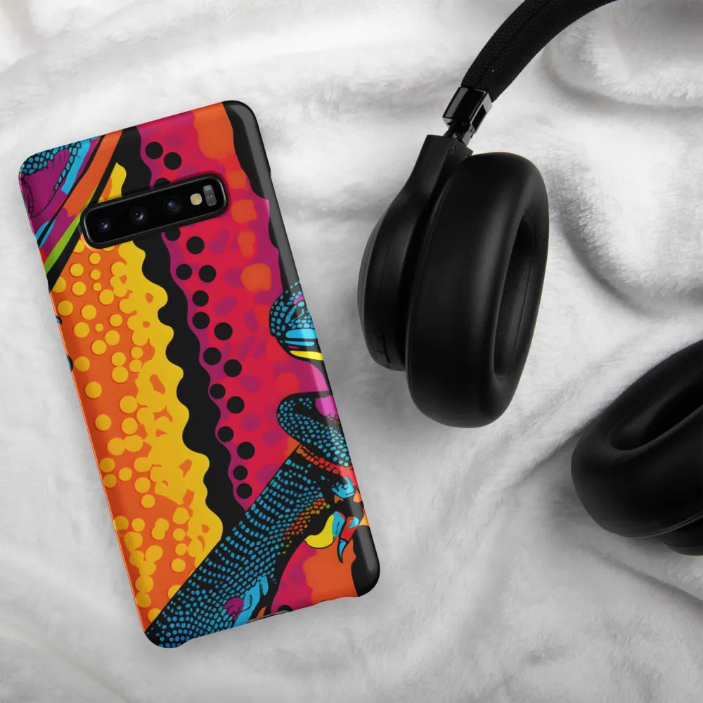 Colorful Encounters: The Playful Geckos | Phone Case |  S10 Plus | Snap Case | Matte