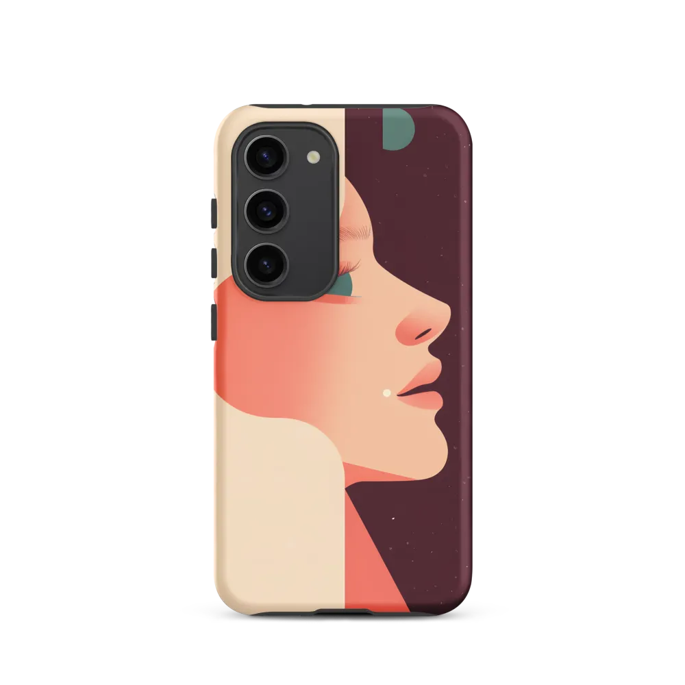 Profile in Peach and Burgundy
