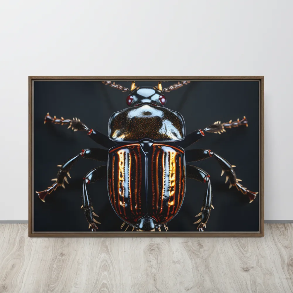 Luminous Insect Majesty | Canvas with Brown Frame | 24″×36″