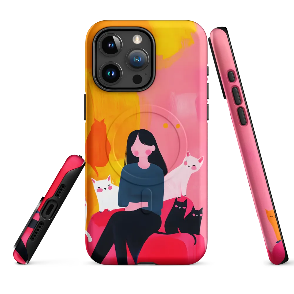 Whimsy in Feline Company | Phone Case |  15 Pro Max | MagSafe® Tough Case | Matte