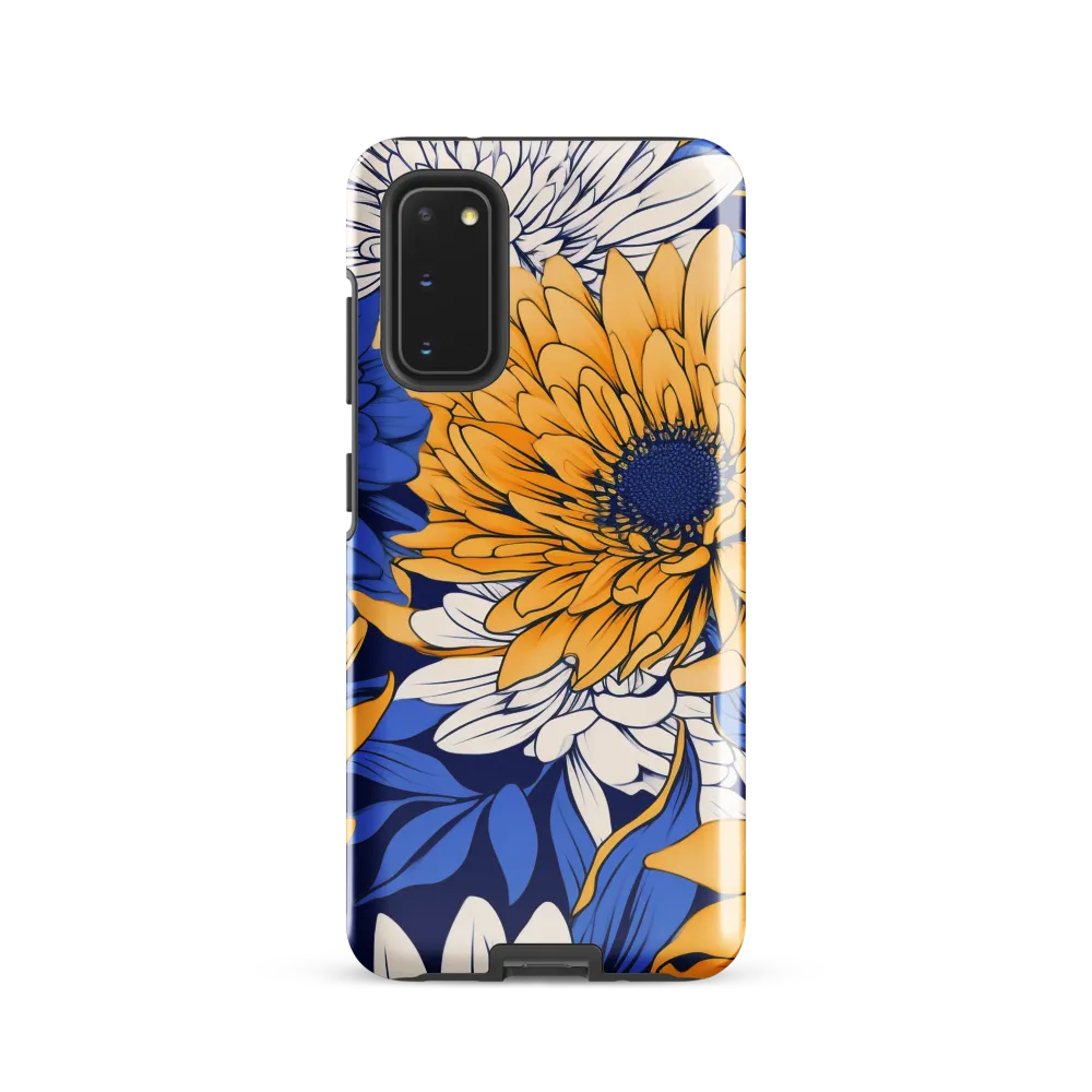 Floral Harmony in Blue and Yellow