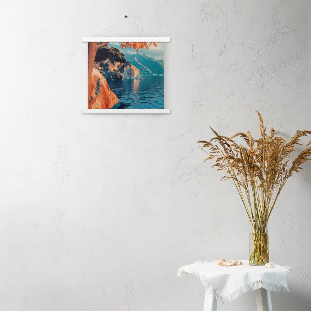 Elysian Waterscape | Poster With White Wood Hanger | 14″×14″