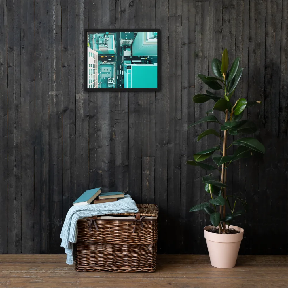 Urban Geometry: Aerial Perspective | Canvas with Black Frame | 16″×20″