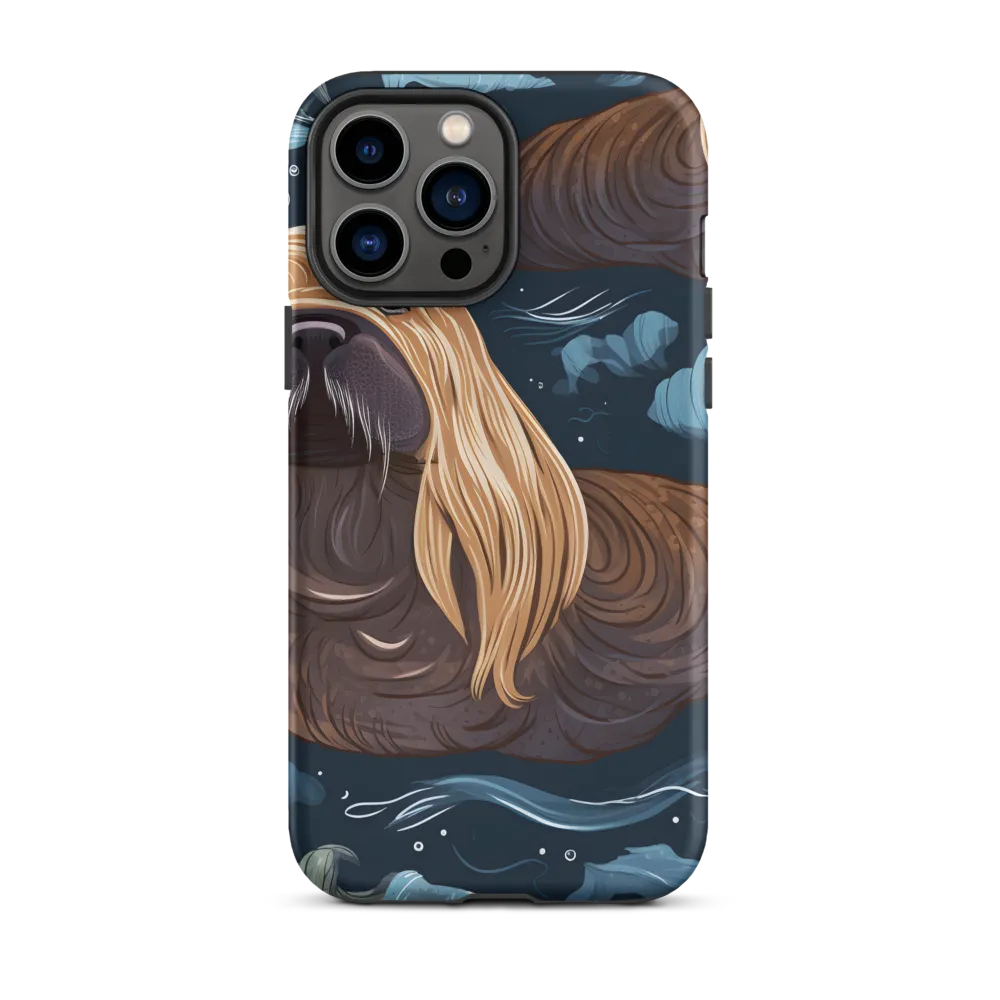 Whimsical Walruses in Deep Blue
