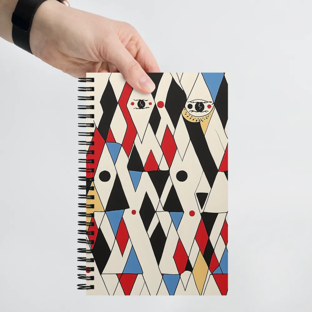 Dynamic Geometric Symphony | Spiral Notebook