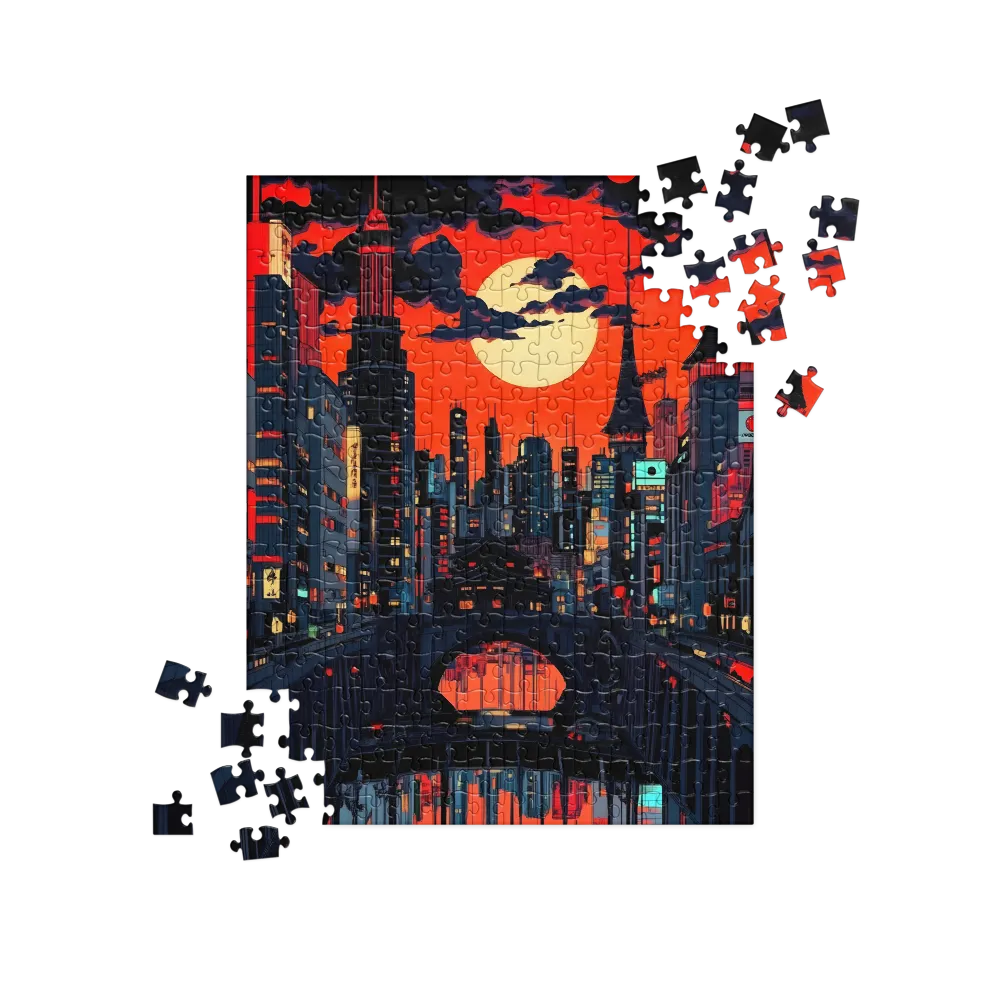 Nightfall in a Neon City | Jigsaw Puzzle | 252 pieces