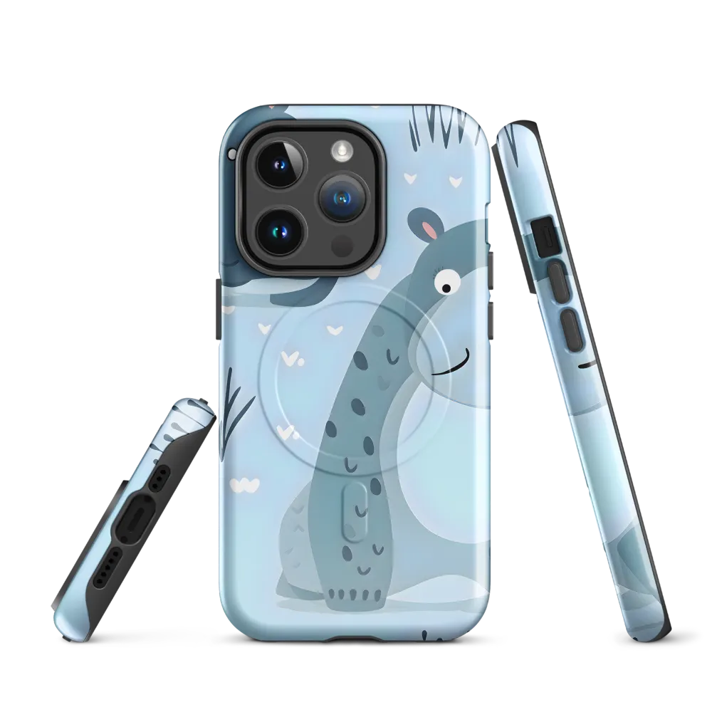 Whimsical Hippo Delight | Phone Case |  14 Pro | MagSafe® Tough Case | Glossy