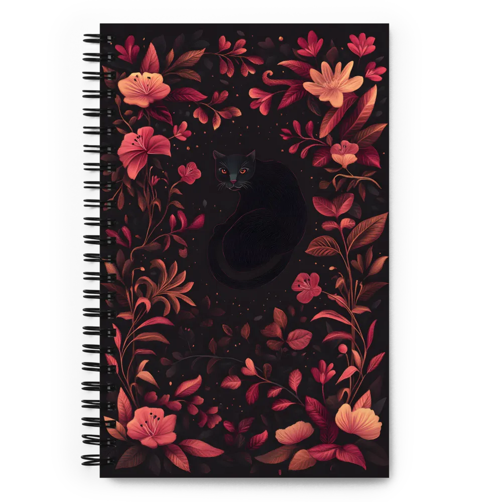 Enigmatic Feline Flora | Spiral Notebook