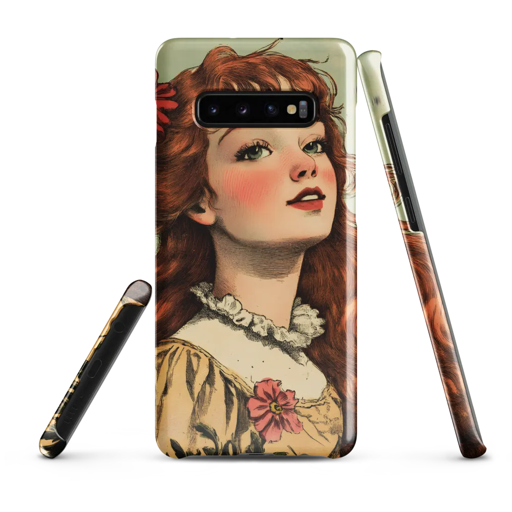 Whimsical Portrait of a Flower-Adorned Girl | Phone Case |  S10 Plus | Snap Case | Glossy