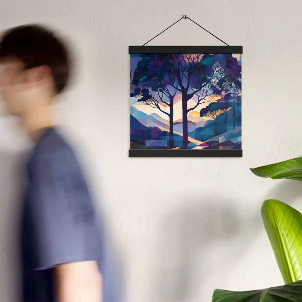 Tranquil Geometry: A Journey Through Color | Poster With Black Wood Hanger | 12″×12″