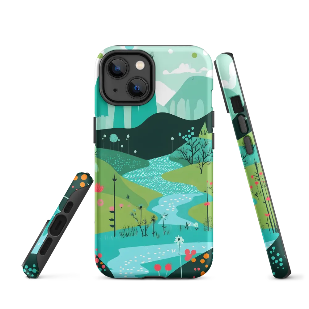 Whimsical River in a Lush Landscape