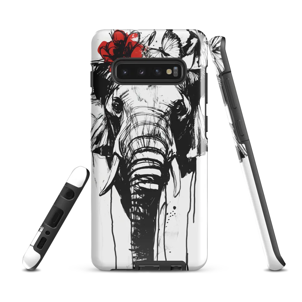 Whimsical Elegance: The Elephant's Adornments | Phone Case |  S10 Plus | Tough Case | Glossy