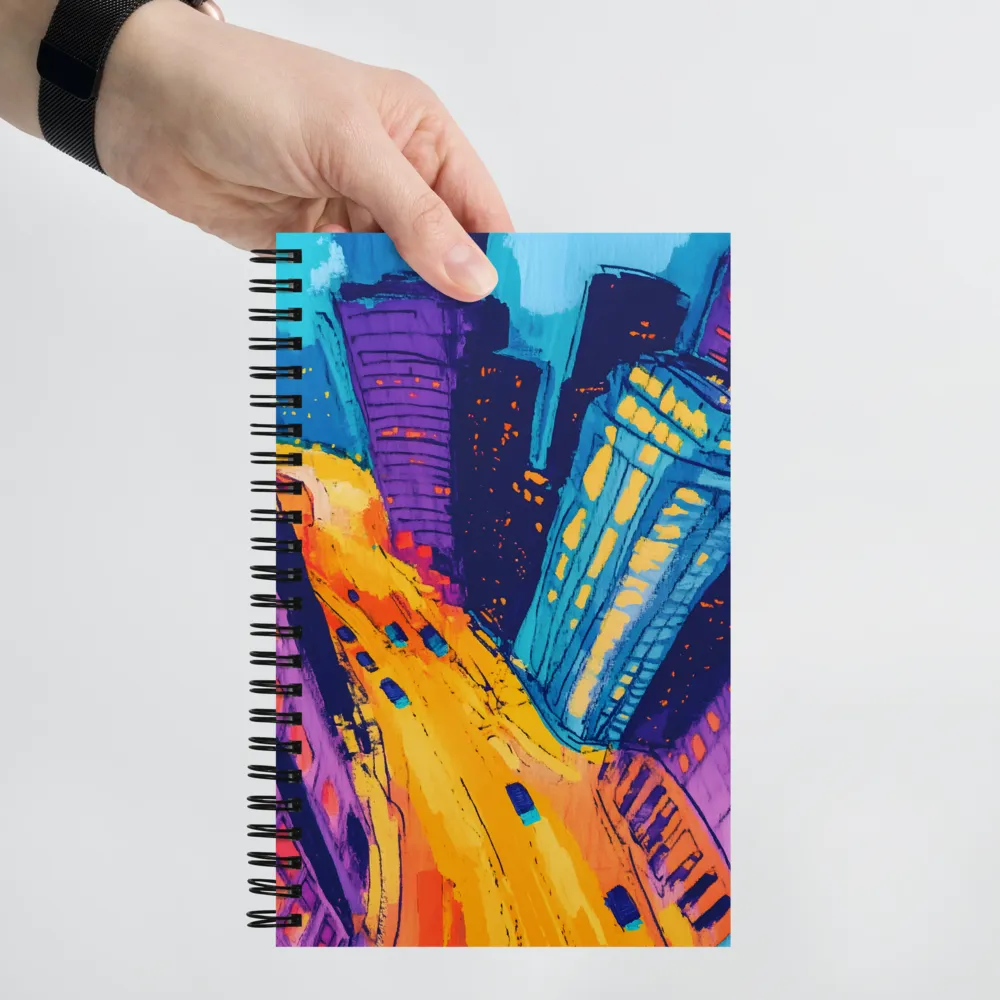 Electric City Nightscape | Spiral Notebook