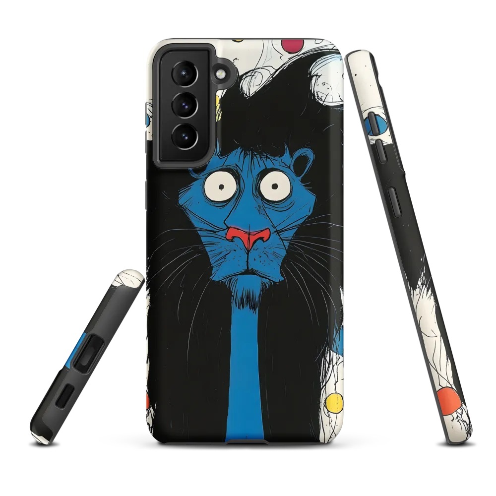 Whimsical Blue Lion