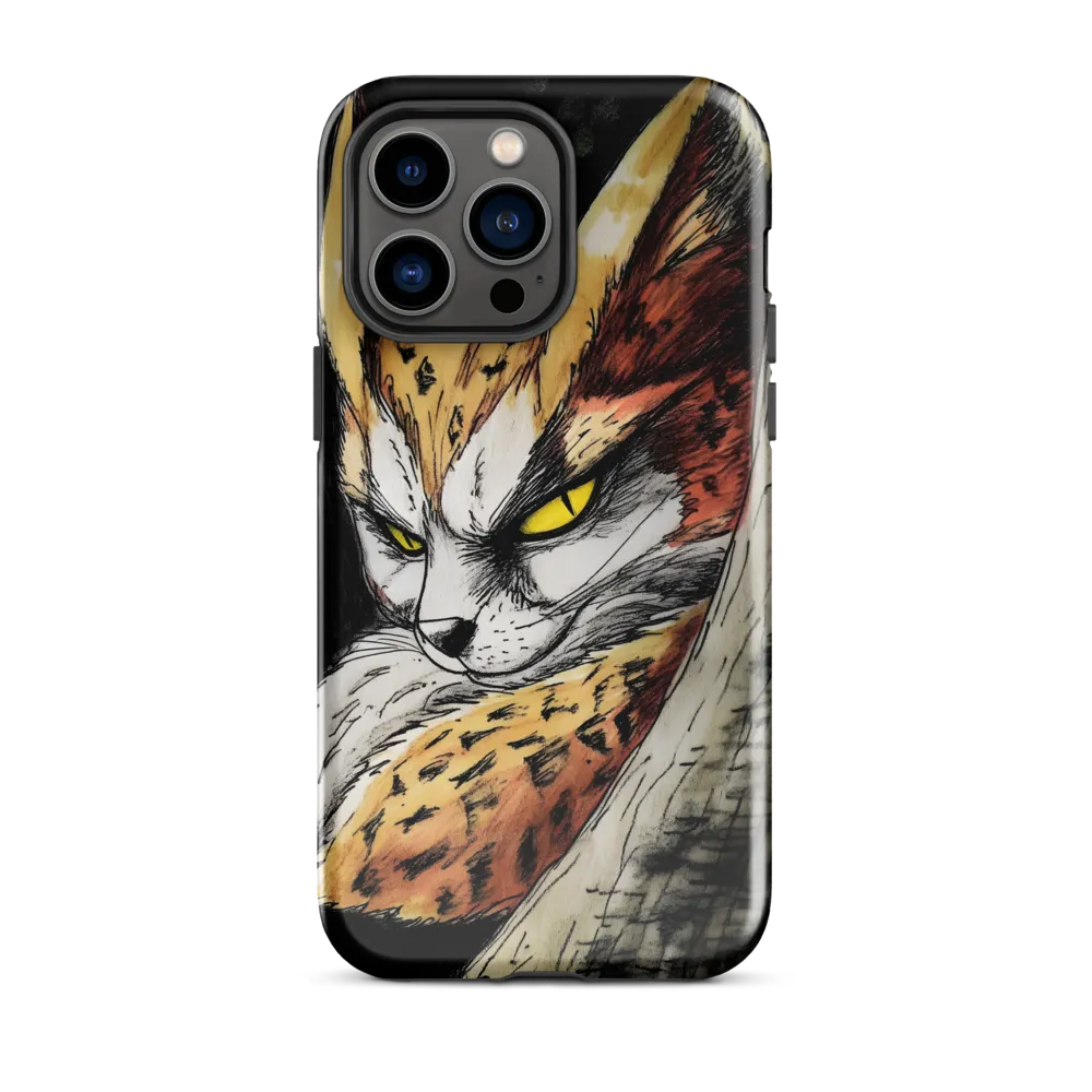 Fierce Gaze of the Wild Cat | Phone Case |  14 Pro Max | Tough Case | Glossy