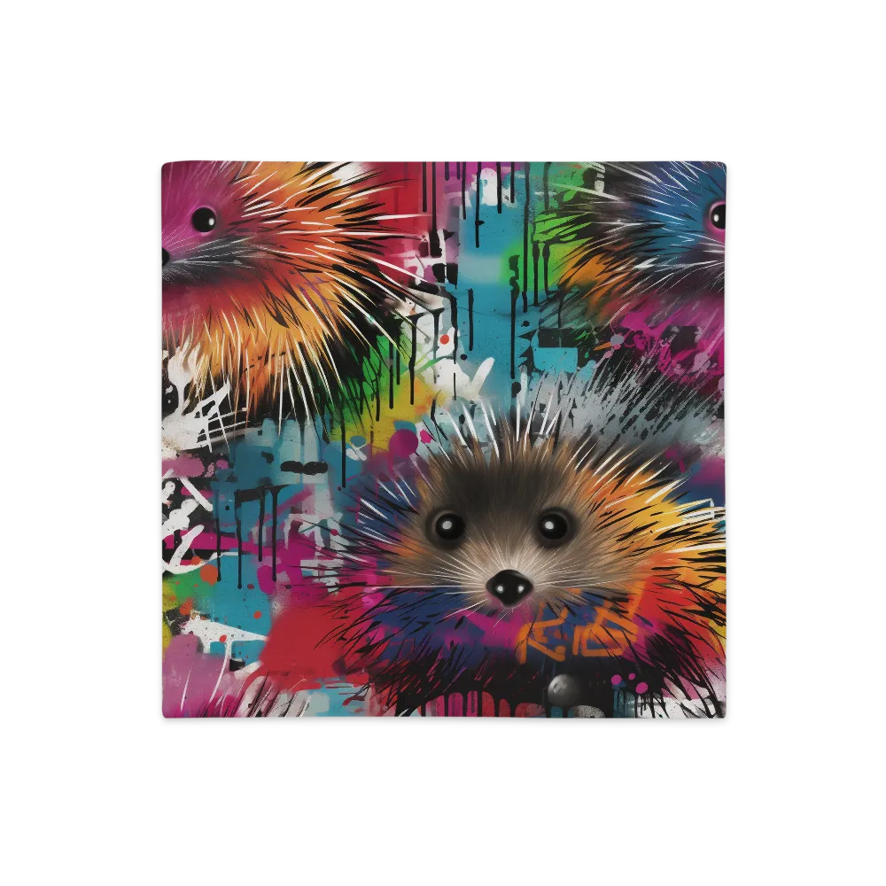 Whimsical Hedgehogs in a Kaleidoscopic Wonderland | Pillow Case | 18″×18″