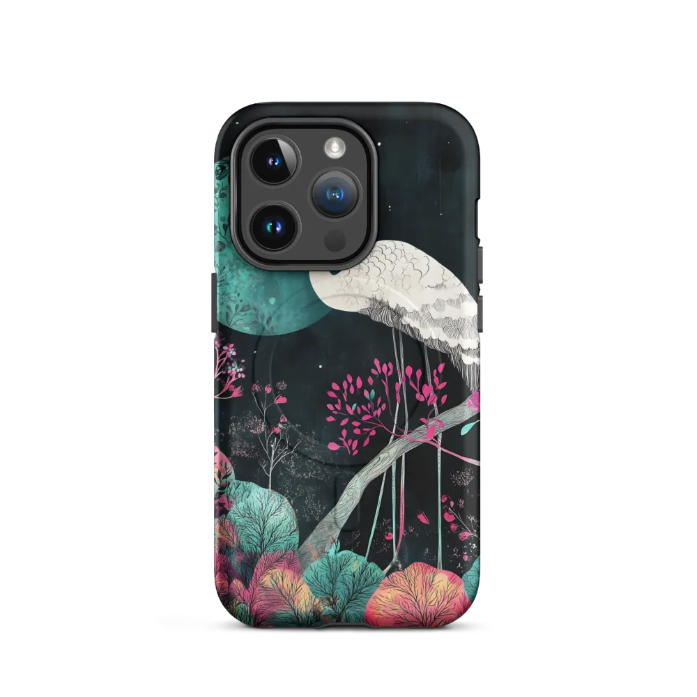 Ethereal Presence: Heron in a Floral Dreamscape