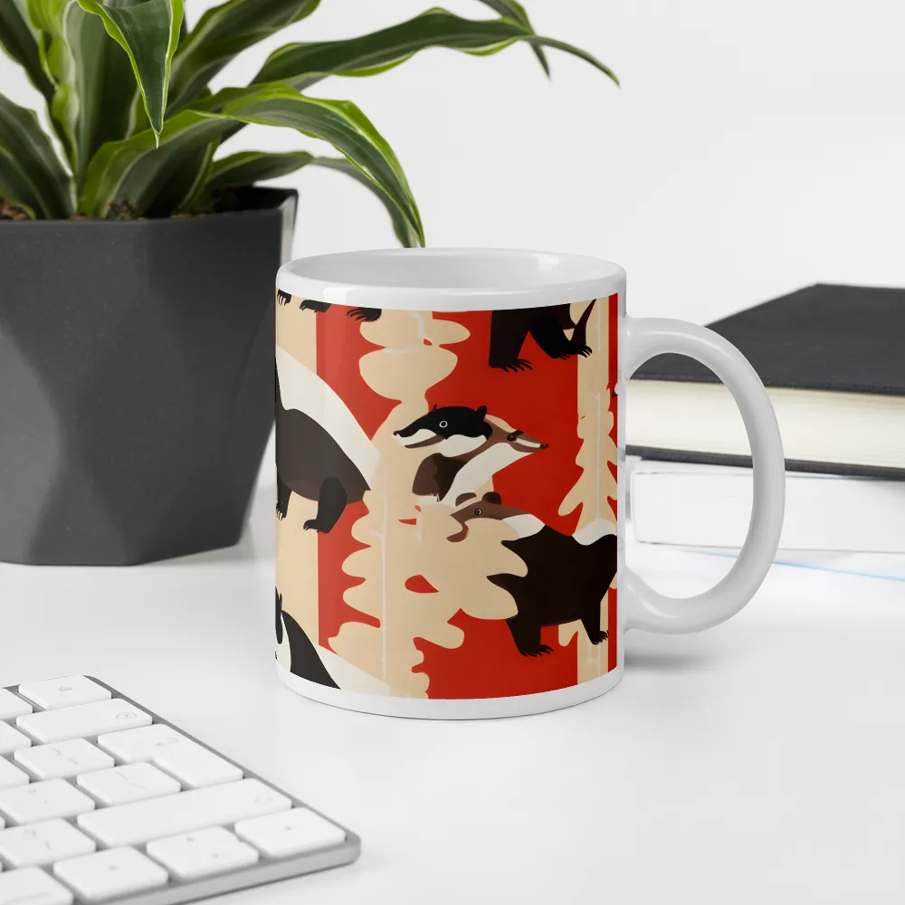 Wildlife Pattern: The Badger Tale | Mugs | Multiple Sizes & Colors