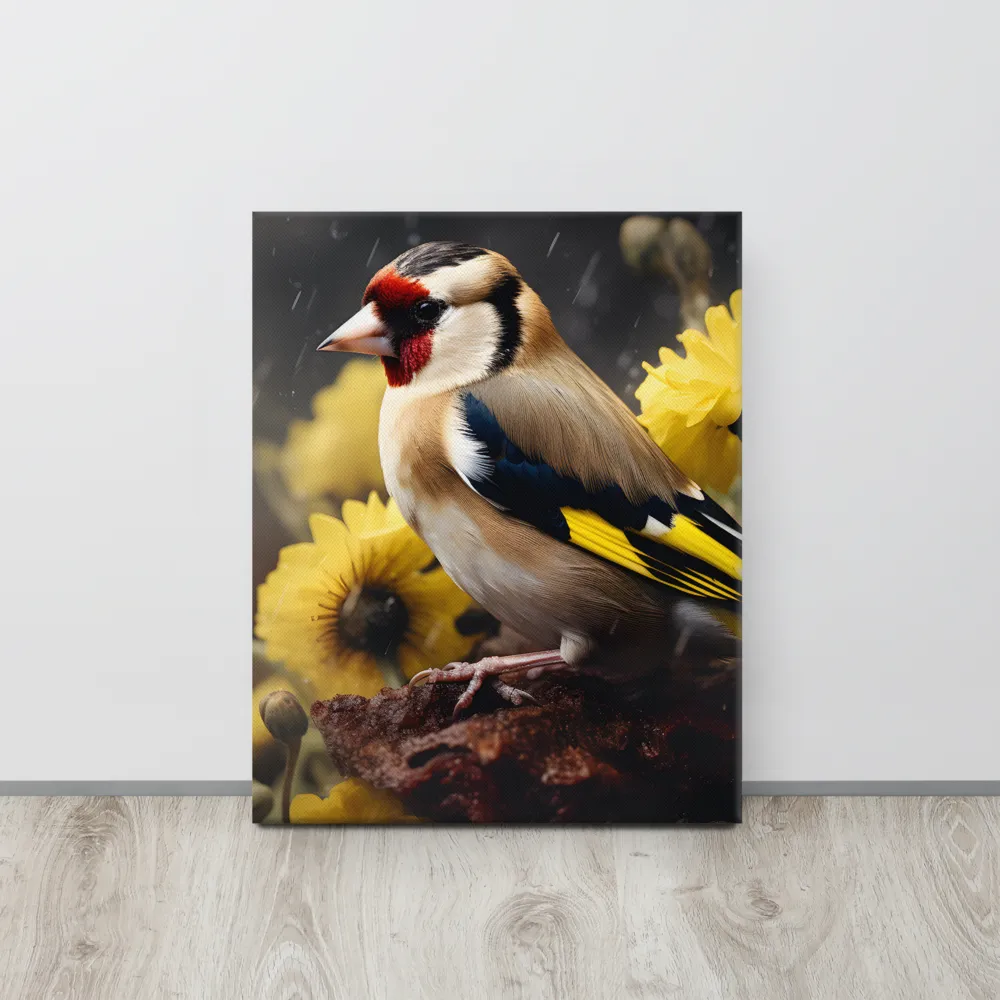 Harmony in Nature: A Goldfinch Amidst Blooms