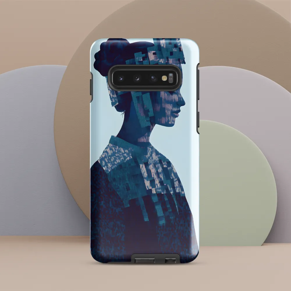 Digital Portrait in Abstract Blue
