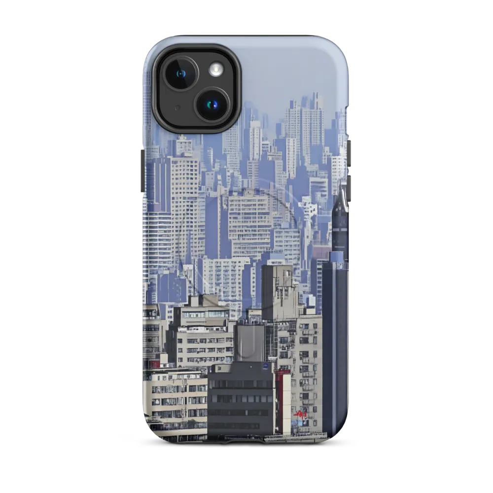 Urban Symphony: A Cityscape in Blues and Grays