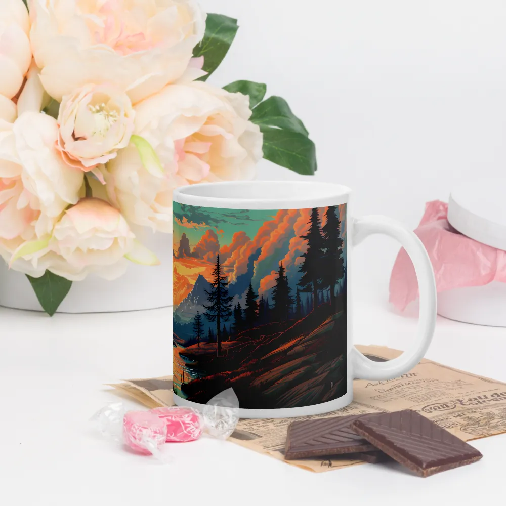 Tranquil Sunset Over the Majestic Mountains | Mugs | Multiple Sizes & Colors