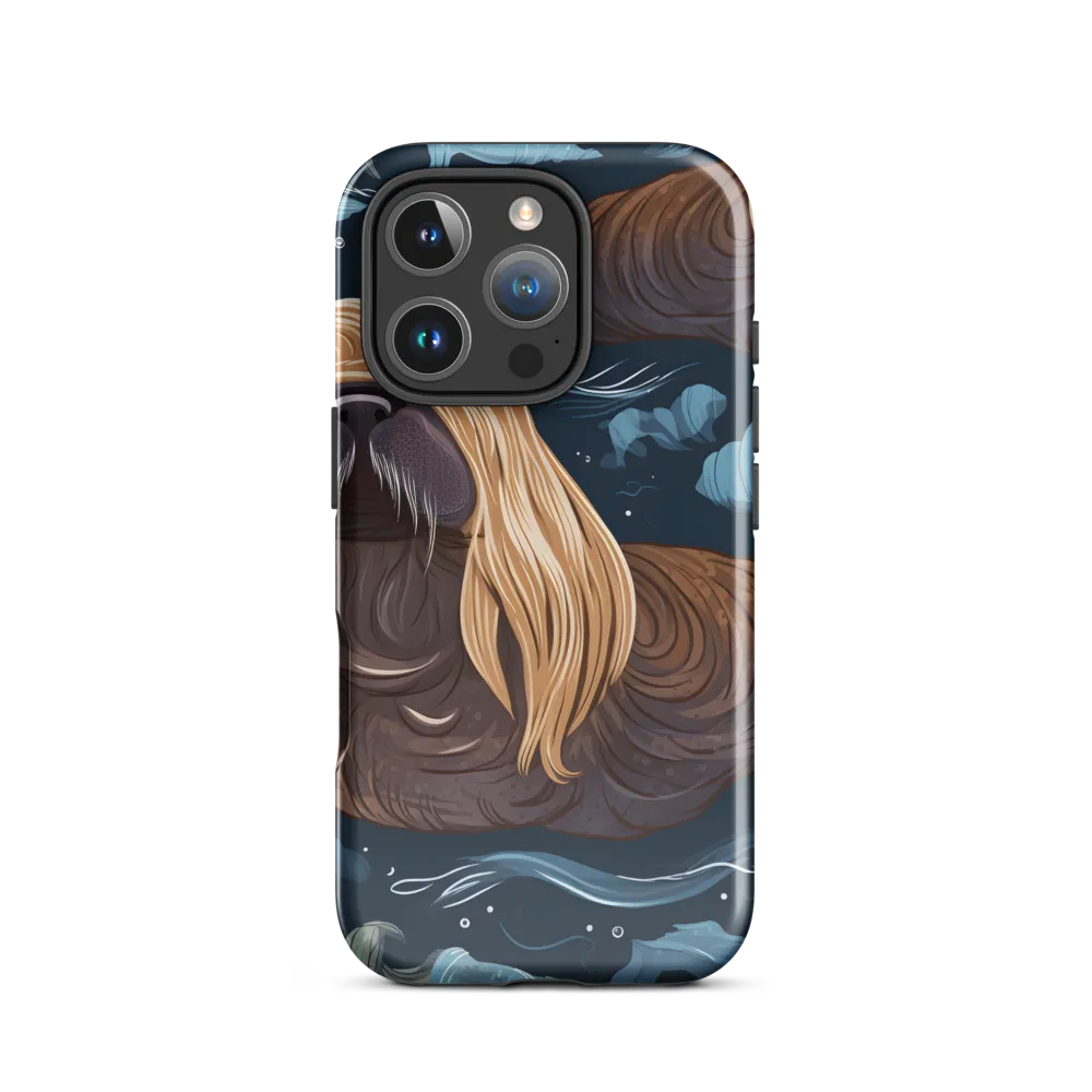 Whimsical Walruses in Deep Blue
