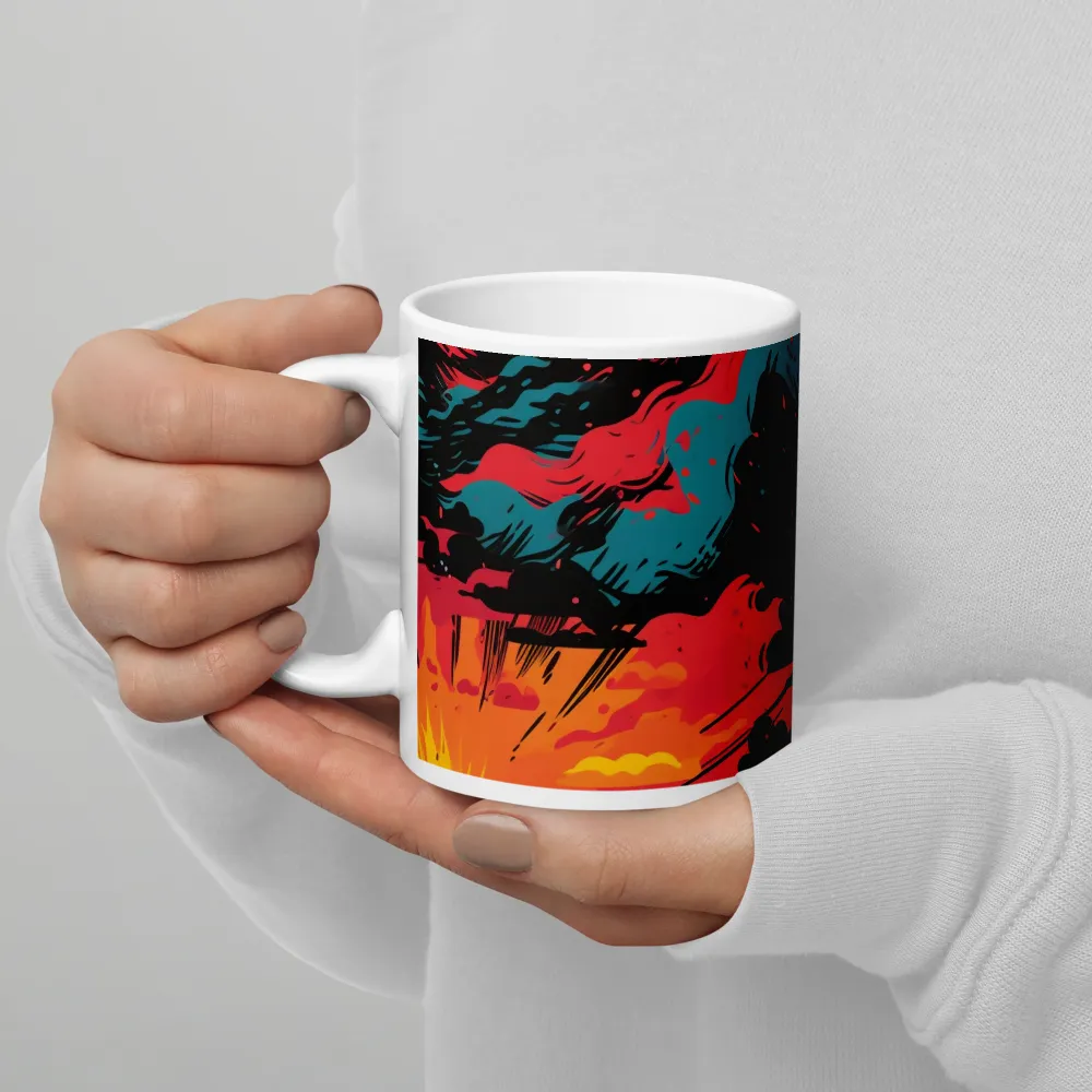 Ethereal Twilight: A Dramatic Landscape in Motion | Mug with White inside | 11 oz