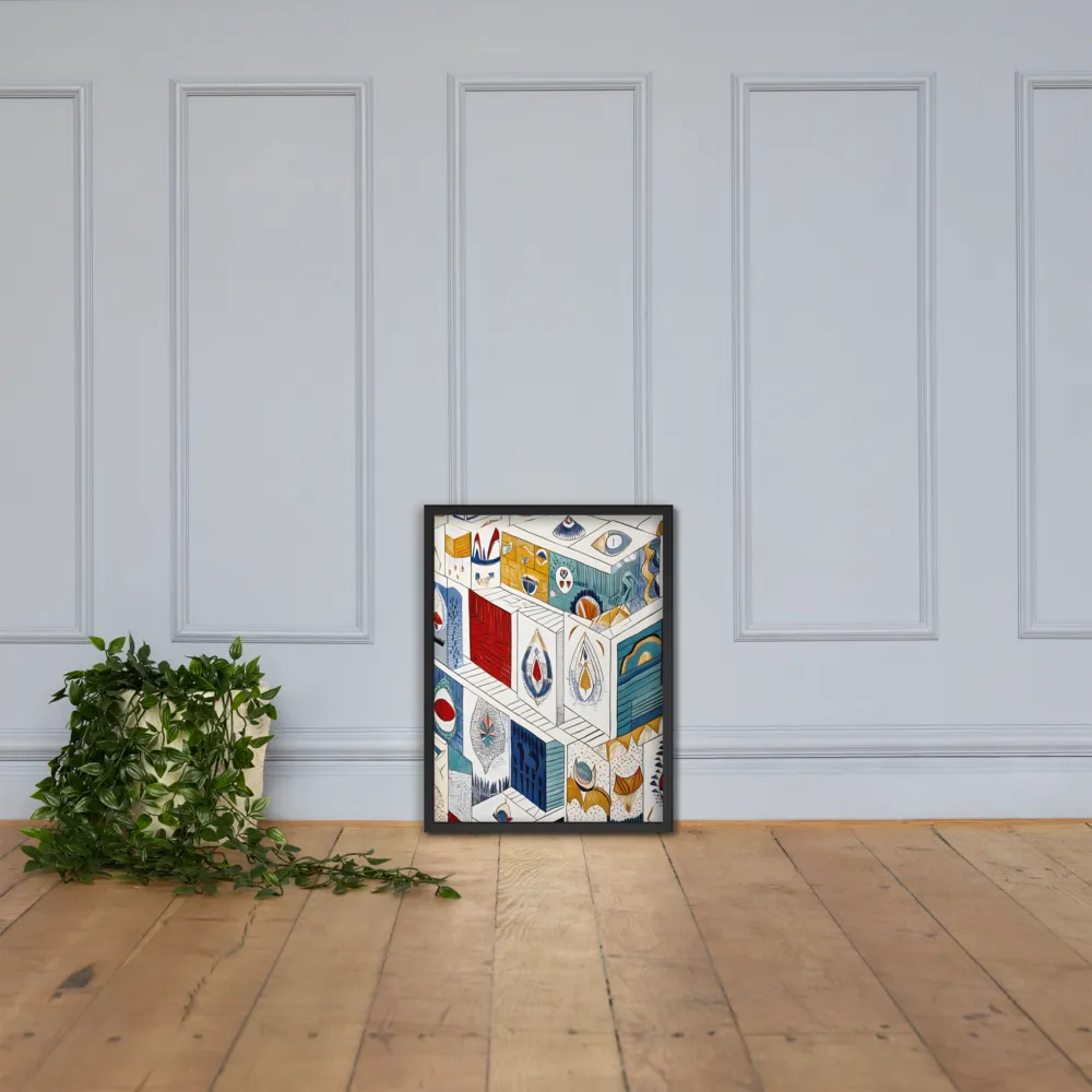 Symphony of Geometric Harmony | Poster with Black Frame | 18″×24″
