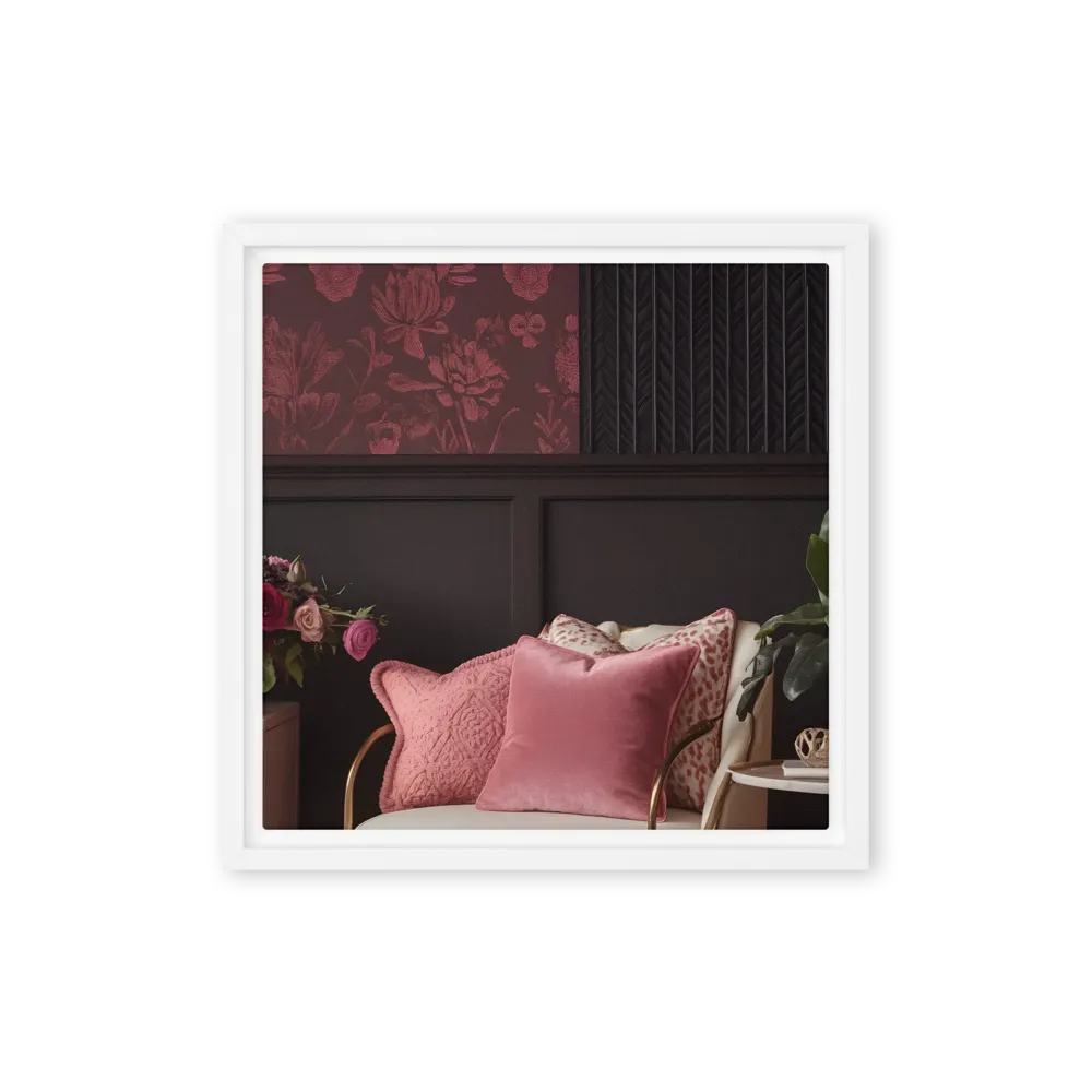 Elegance in Contrast: A Modern Interior Design | Canvas with White Frame | 12″×12″