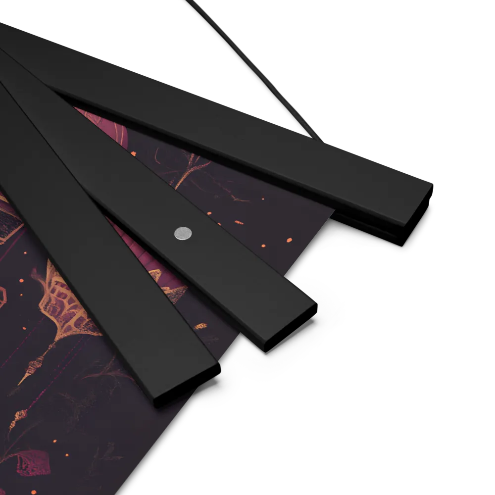 Ornate Harmony: A Digital Floral Architecture | Poster With Black Wood Hanger | 10″×10″