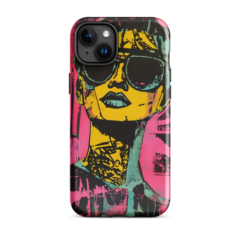 Confident Portrait in Neon Colors | Phone Case |  15 Plus | Tough Case | Glossy