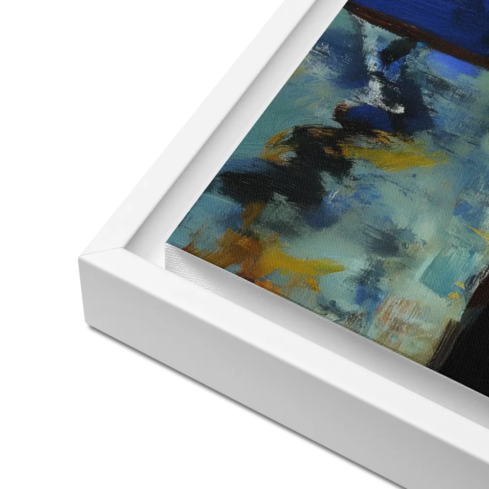 Contemplation Under the Night Sky | Canvas with White Frame | 16″×20″