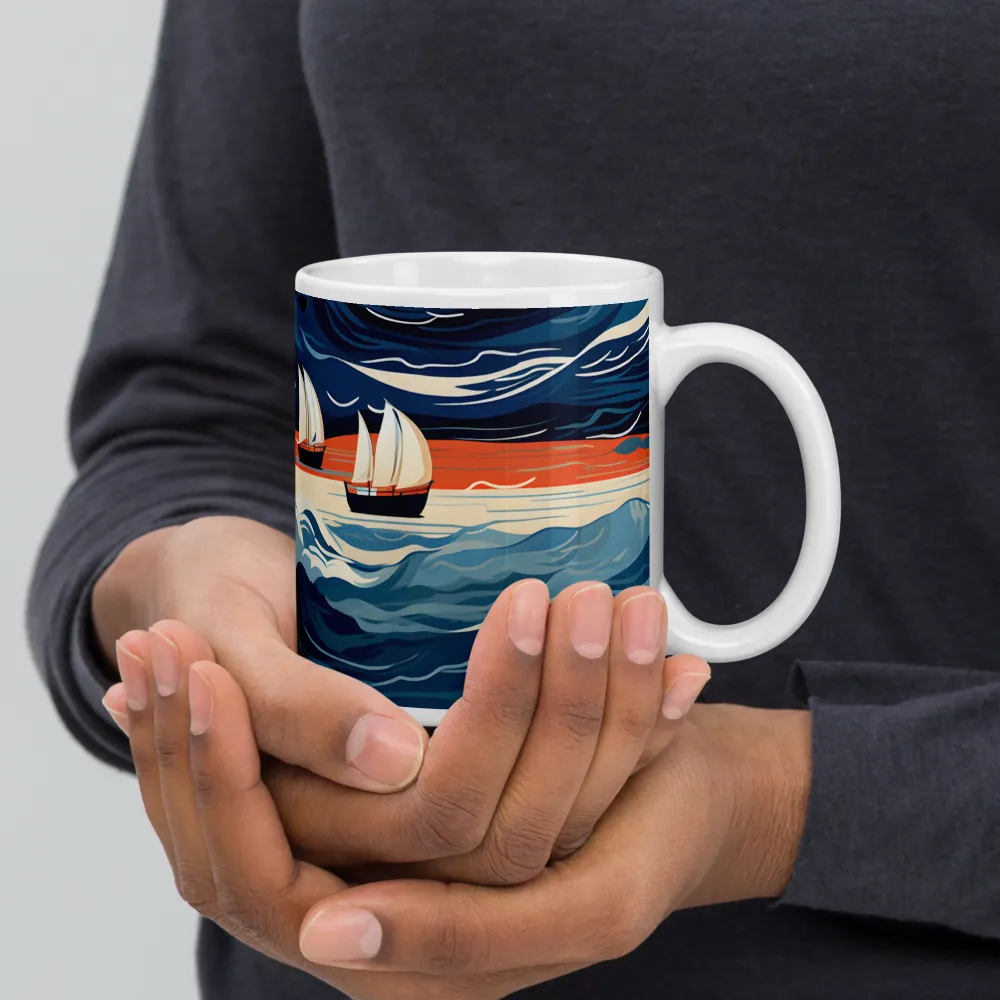 Ocean Whispers: A Voyage at Dusk | Mugs | Multiple Sizes & Colors