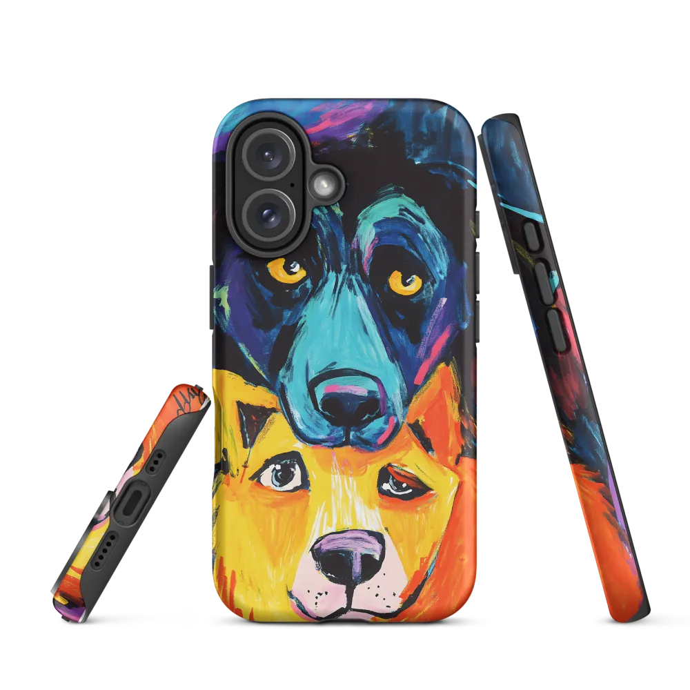 Vibrant Companions: An Expression of Canine Spirit | Phone Case |  16 | Tough Case | Matte