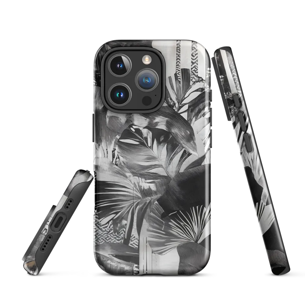 Monochrome Serenity in Tropical Foliage