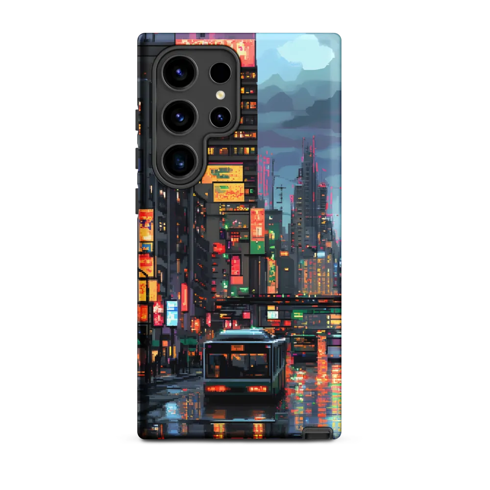 Neon Dreams: A Pixelated Urban Night