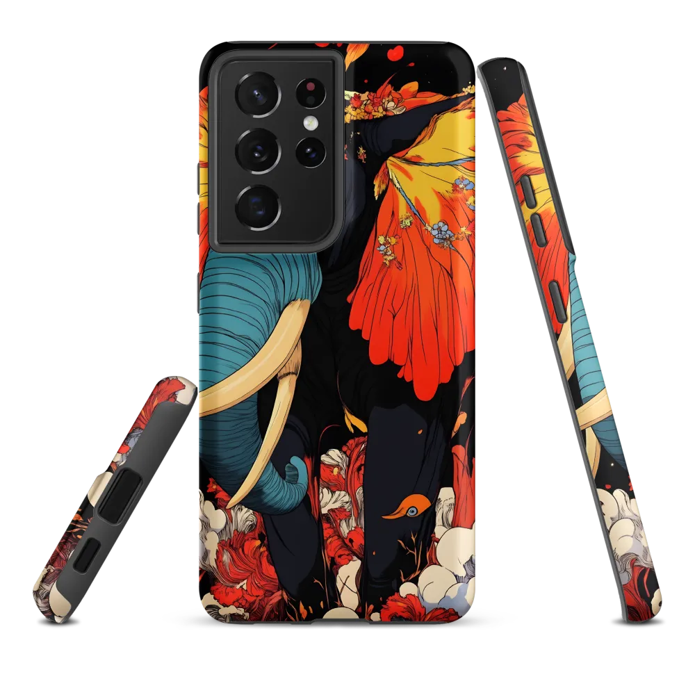 Majesty of the Floral Elephant | Phone Case |  S21 Ultra | Tough Case | Matte